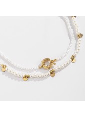 White Round Pearl Design Necklace Set