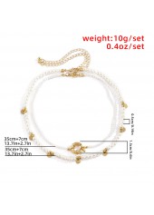 White Round Pearl Design Necklace Set