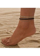 Round Multi Color Metal Anklet Set