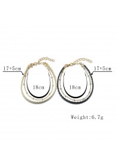 Round Multi Color Metal Anklet Set