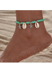 Star Mint Green Shell Plastic Anklet