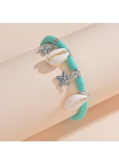 Star Mint Green Shell Plastic Anklet