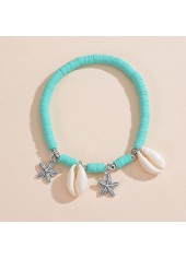 Star Mint Green Shell Plastic Anklet