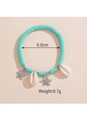 Star Mint Green Shell Plastic Anklet