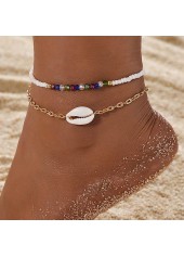Asymmetrical Multi Color Beads Anklet Set