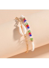 Asymmetrical Multi Color Beads Anklet Set