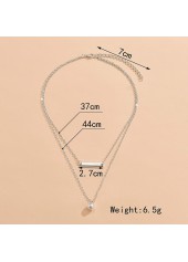 Asymmetrical Design Silver Pearl Detail Necklace