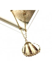 Metal Design Shell Multi Color Necklace