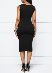 Geometric Print Patchwork Multi Color Bodycon Dress