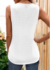 White V Neck Lace Tank Top