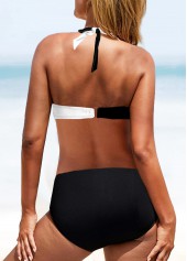 Contrast Criss Cross White Bikini Set