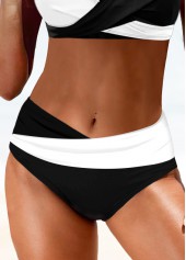 Contrast Criss Cross White Bikini Set