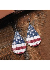 American Flag Print Multi Color Teardrop Earrings