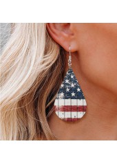 American Flag Print Multi Color Teardrop Earrings