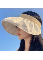 Acrylic Detail Contrast Beige Visor Hat