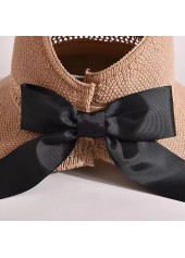 Bowknot Detail Knitwear Light Coffee Visor Hat