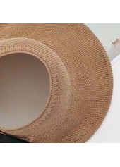 Bowknot Detail Knitwear Light Coffee Visor Hat