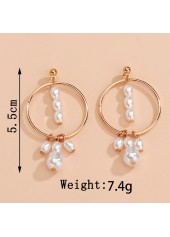 Golden Metal Pearl Design Round Earrings