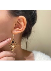 Geometric Pattern Alloy Detail Gold Earrings