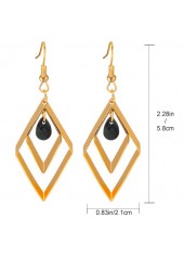 Geometric Pattern Alloy Detail Gold Earrings