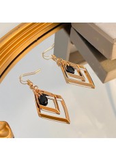 Geometric Pattern Alloy Detail Gold Earrings