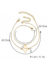 Asymmetrical Gold Metal Design Anklet Set