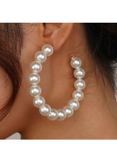 Pearl Design Round Detail Gold Earrings