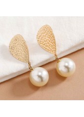 Gold Mental Detail Teardrop Design Earrings