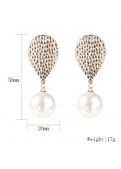 Gold Mental Detail Teardrop Design Earrings