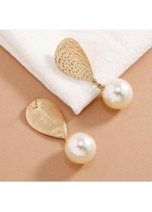 Gold Mental Detail Teardrop Design Earrings