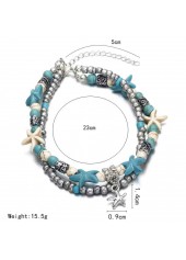 Alloy Design Star Silvery White Anklet