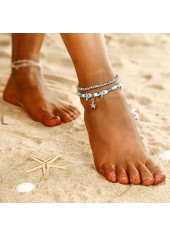Alloy Design Star Silvery White Anklet
