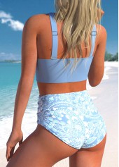Criss Cross Dusty Blue Stretch Bikini Top-No Bottom