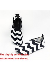Wave Pattern Print Anti Slippery Black Water Shoes
