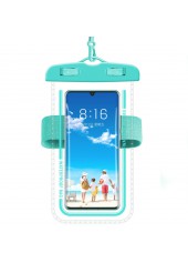 One Size Transparent Cyan Phone Case