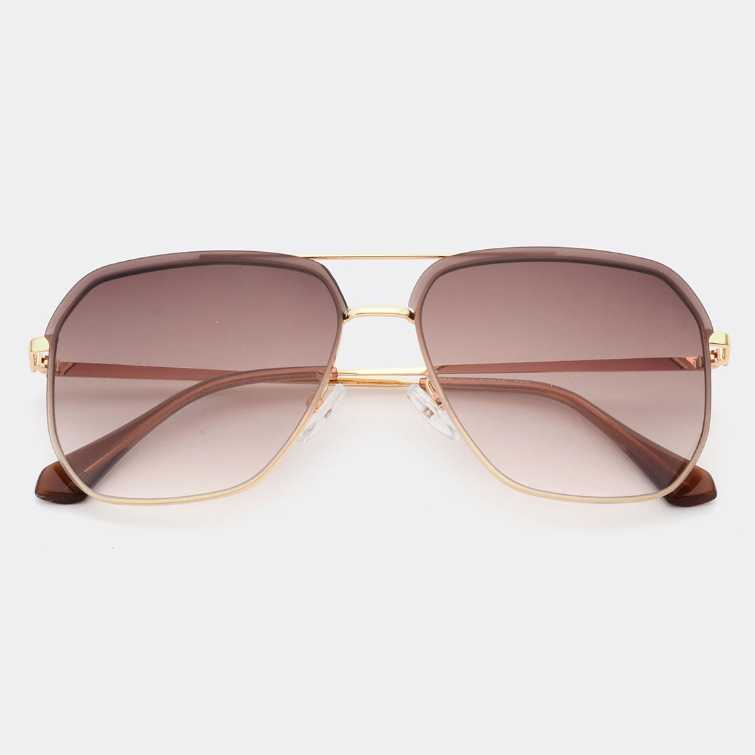 Geometric Pattern Square Golden Metal Detail Sunglasses