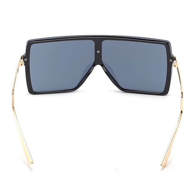 Geometric Large Frames Oversized Black Sunglasses