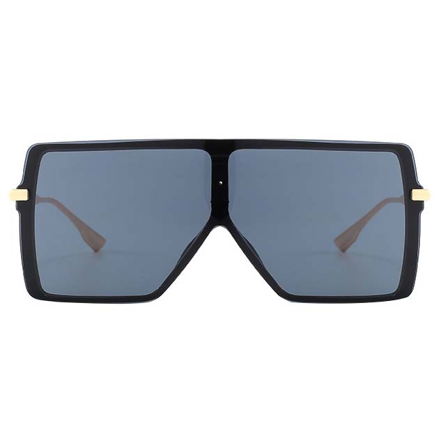 Geometric Large Frames Oversized Black Sunglasses
