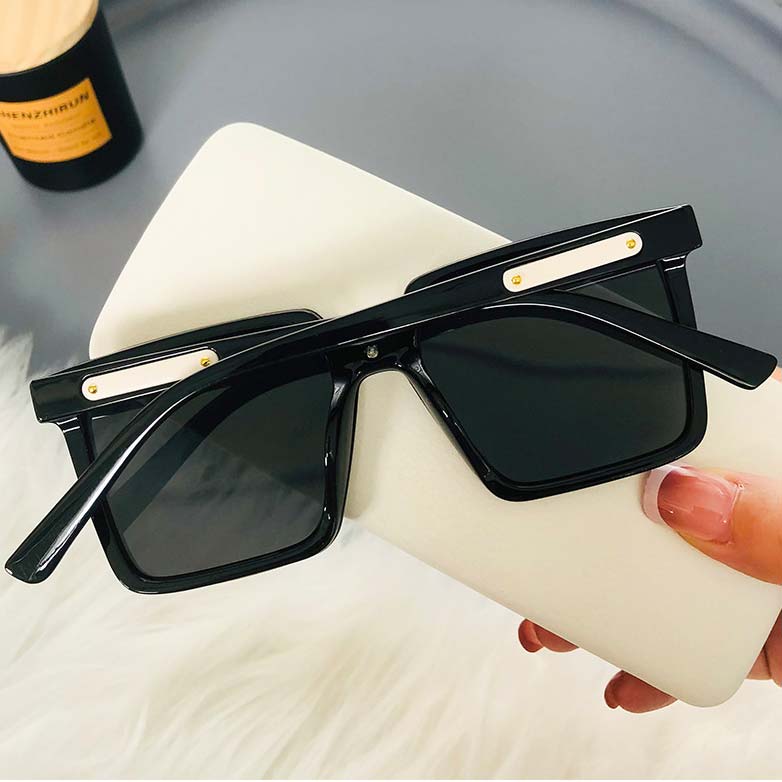 Foldable Large Frame Square Black Sunglasses