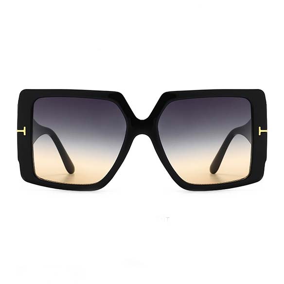 Geometric Shape Ombre Light Camel Sunglasses