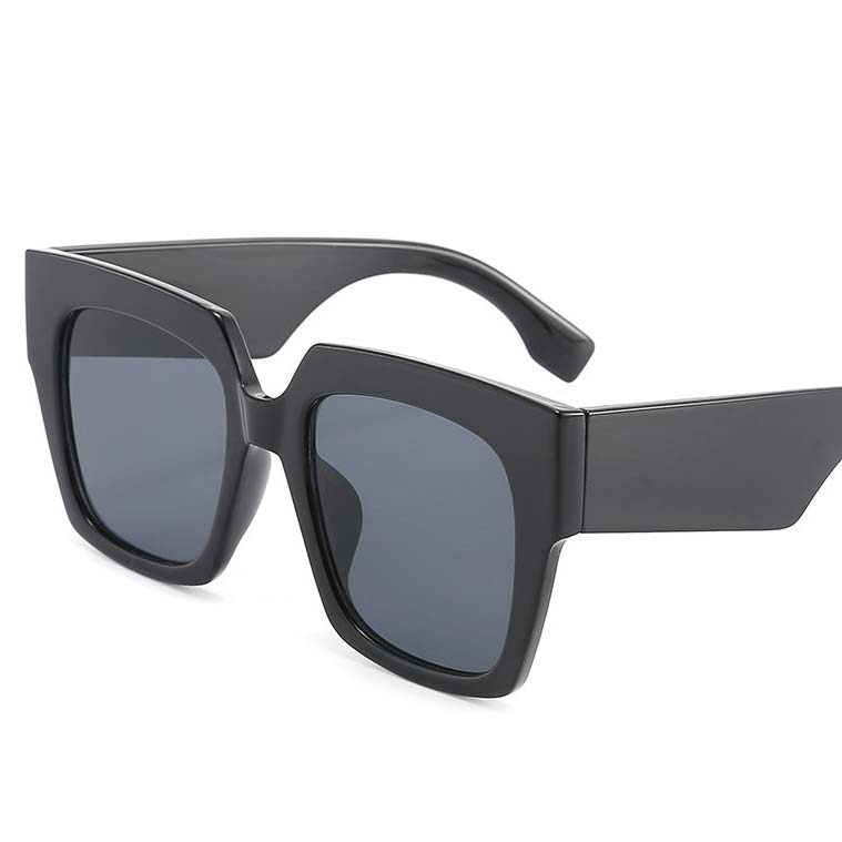 Retro Large Frame Square Black Sunglasses