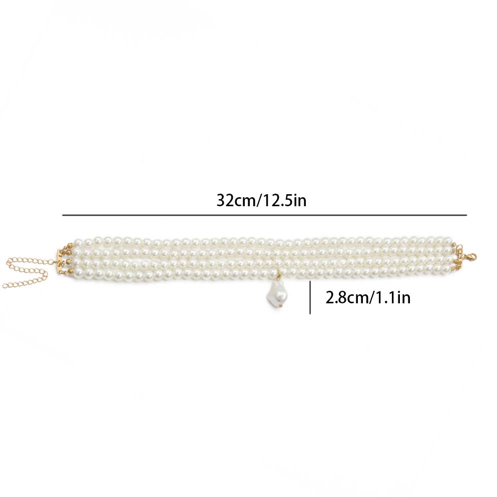 Layered Deisgn White Pearl Detail Necklace