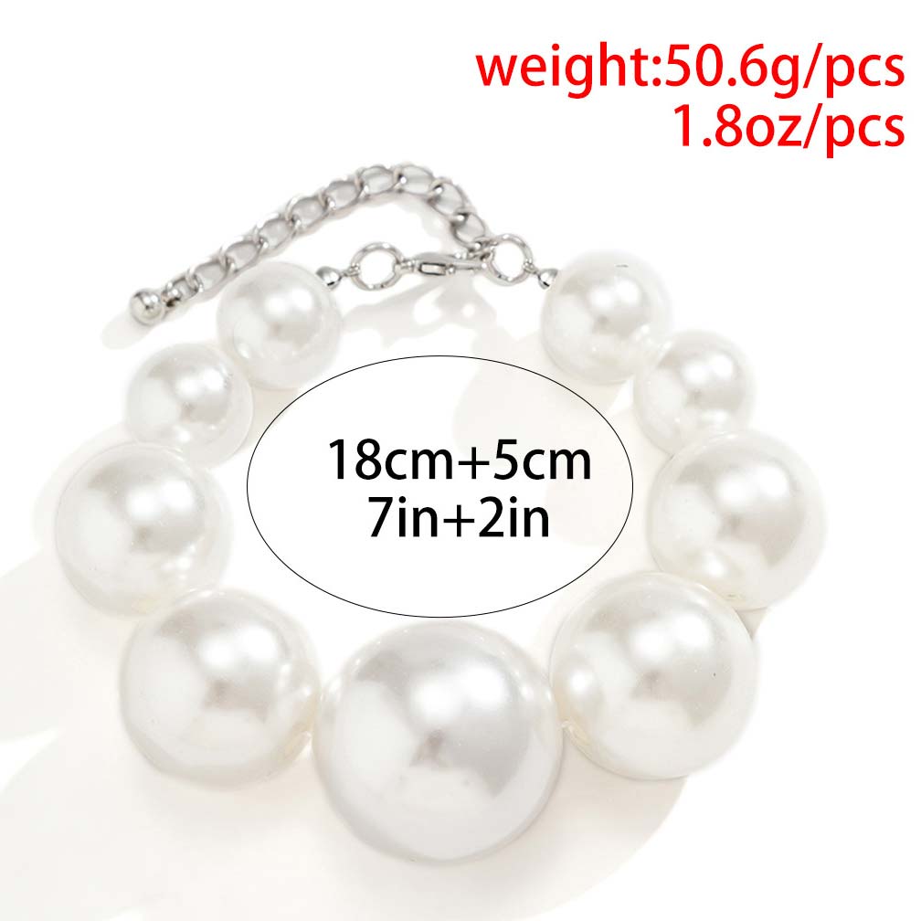 Pearl Detail White Asymmetric Design Bracelet
