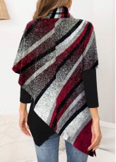 Asymmetric Hem Geometric Print 3/4 Sleeve Sweatshirt