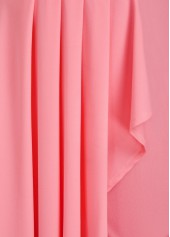 Sleeveless Asymmetry Pink Short Lapel Romper