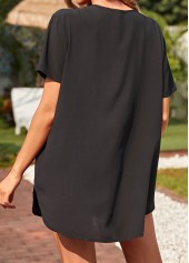 Black Lace Stitching Tassel Cover Up