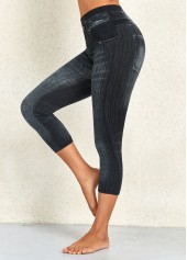 Skinny Black High Waisted Capri Leggings