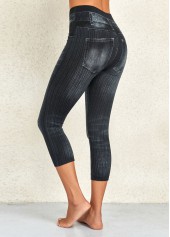 Skinny Black High Waisted Capri Leggings