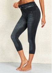 Skinny Black High Waisted Capri Leggings