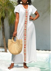 Short Sleeve Breathable White Cover Up